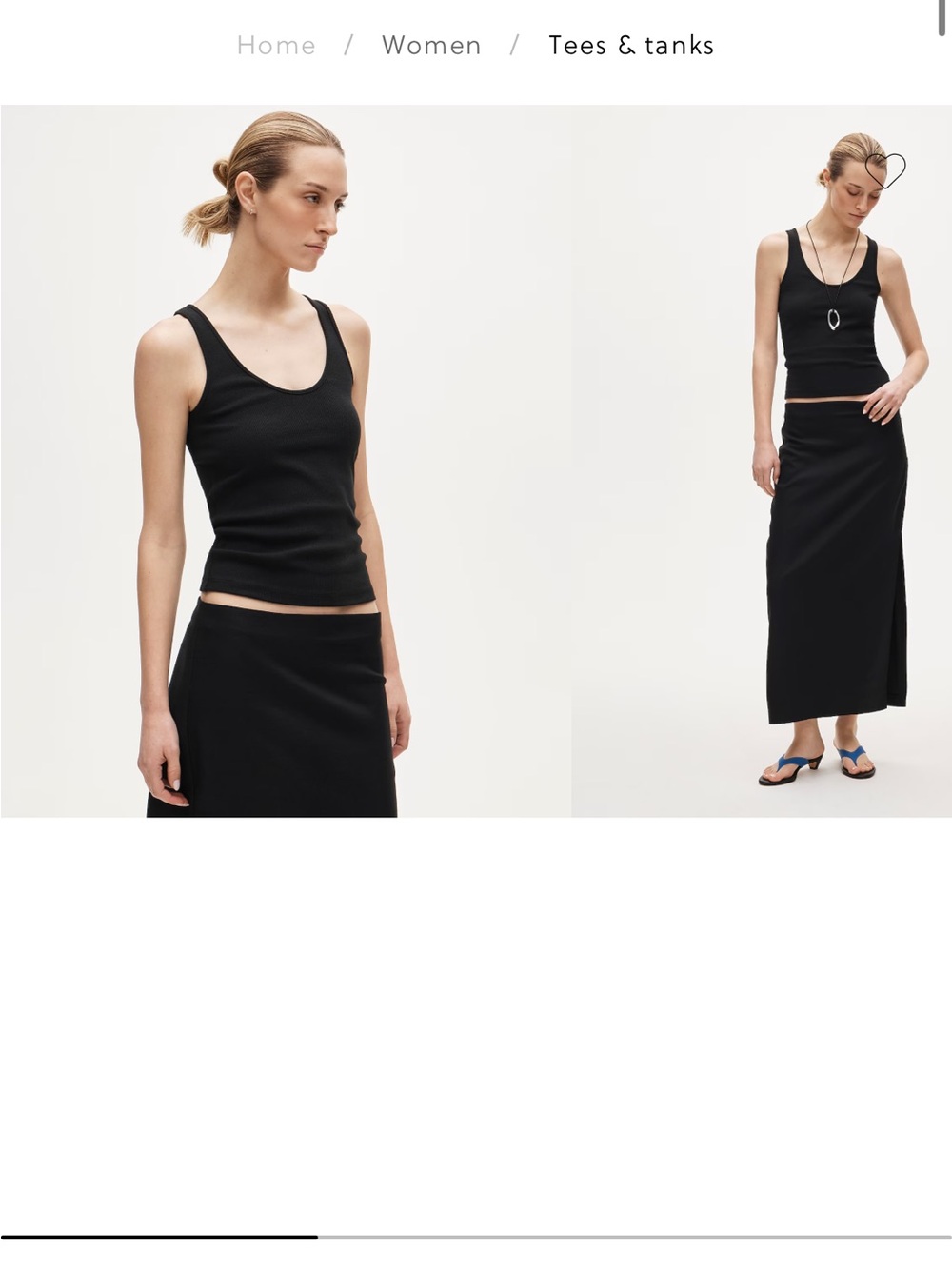 J. Crew Perfect rib V-neck tank top- Black